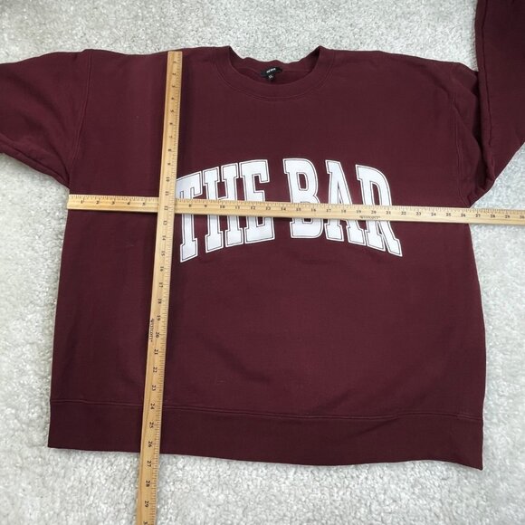 The Bar Varsity Crew Sweatshirt Oversized Maroon FLAWS - Picture 7 of 7